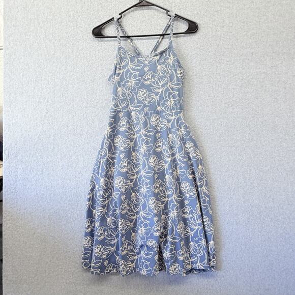 Pact Dresses & Skirts - Pact Organic Cotton Fit & Flare Midi Dress Womens S Looking Glass Floral Blue